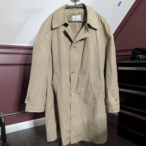 ZERO KING Vintage Shearling Fur Lined Trench Coat MiUSA 46L